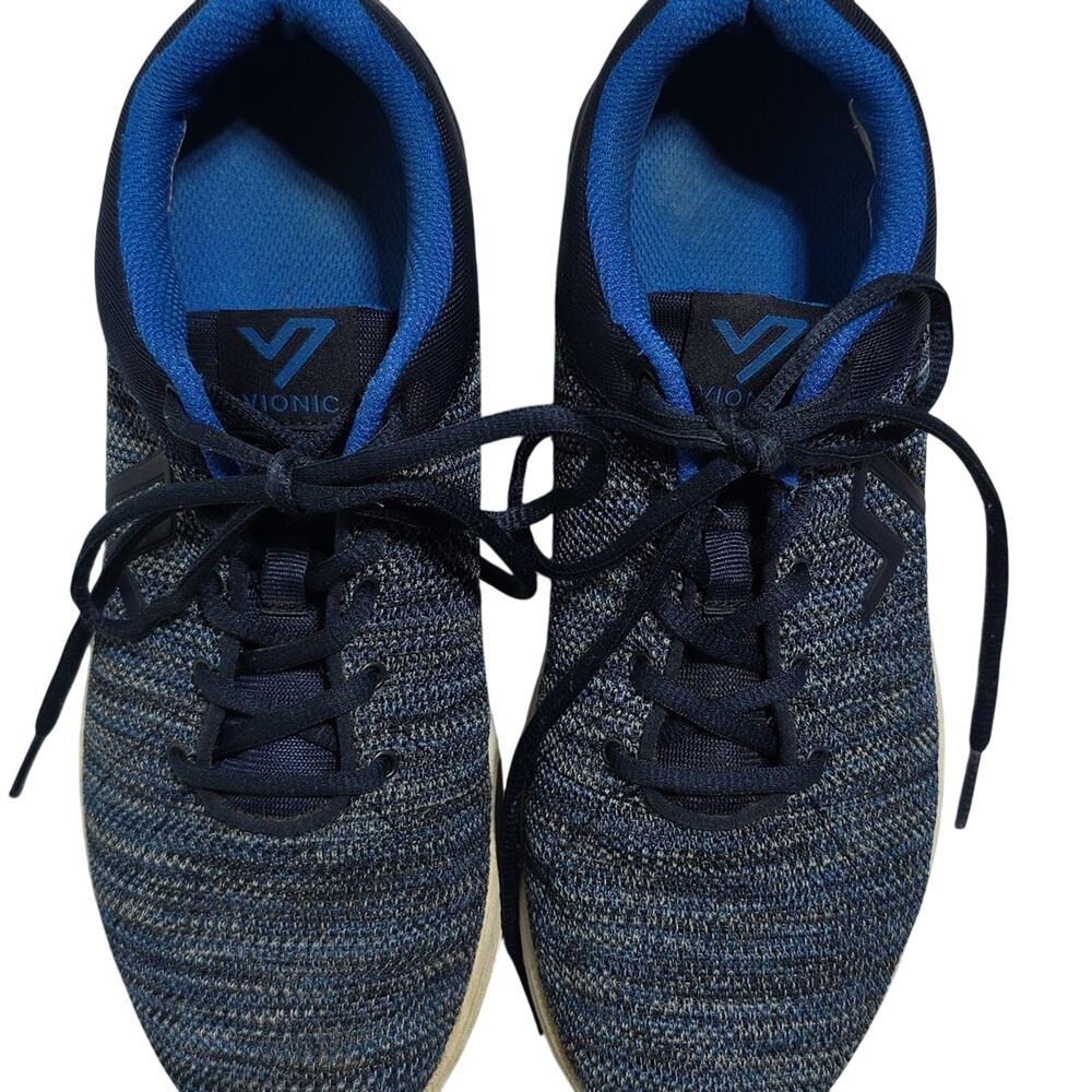 Vionic Womens Sz 9 Blue Lace Up Adley Sneakers with Mesh Upper Walking Running